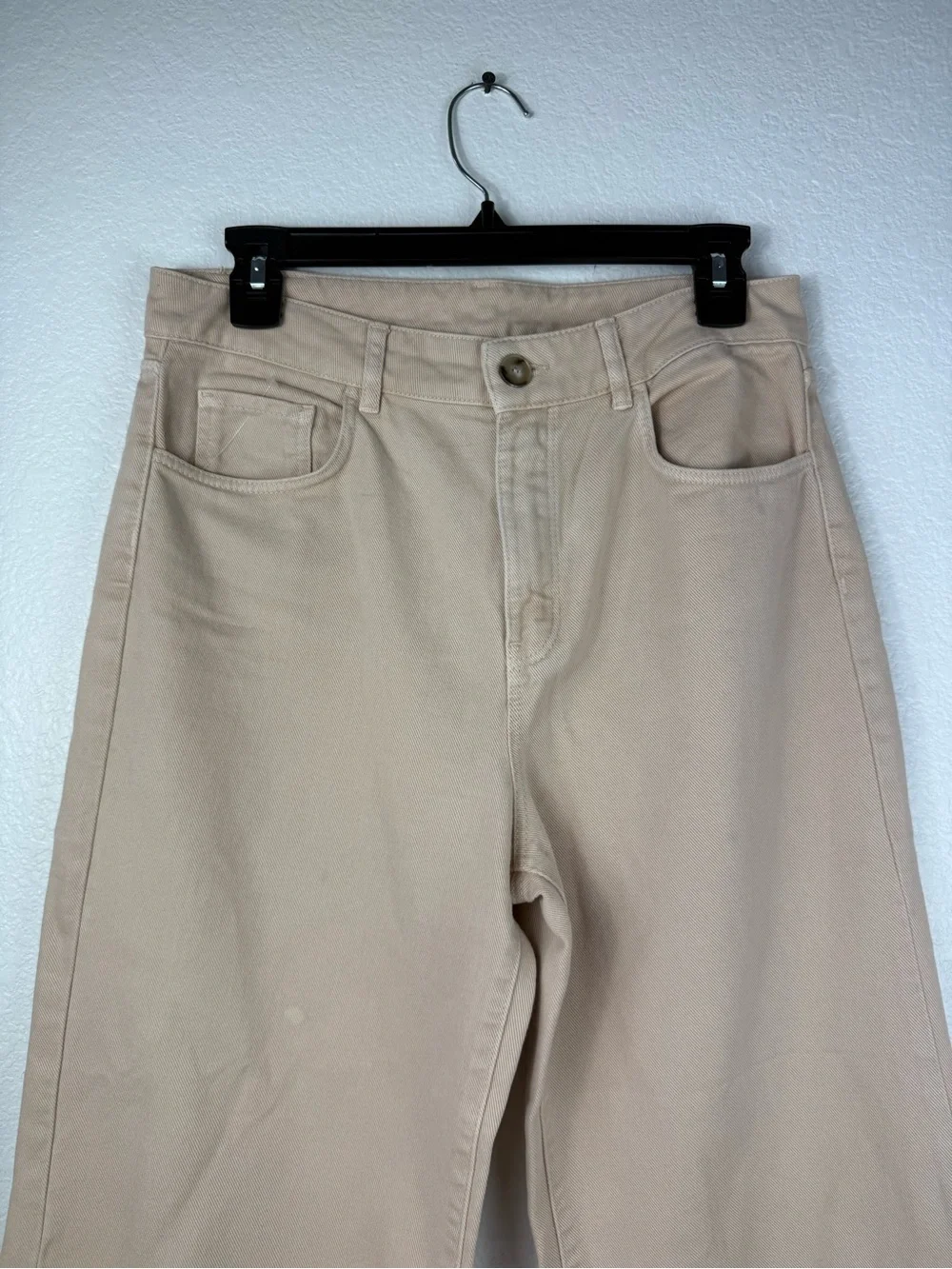 Massimo Dutti Wide Leg Beige wide leg cropped Pants size 6